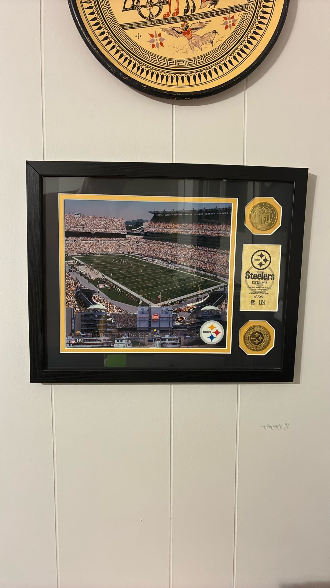 Pittsburgh Steelers Limited, edition, framed photo and coins