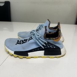 adidas Pharrell Williams Human Race Trail Light Blue Yellow Low Top Sneakers