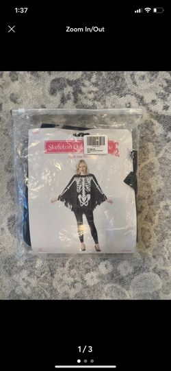 Halloween Costume Skeleton Poncho