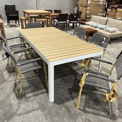CLOSEOUT DEAL | 7-Piece Aluminum Outdoor Dining Set | Heavy Duty Commercial Grade | Delivery Available