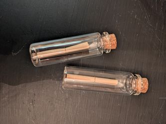 NEW (54) "MAKE A WISH" party favors; 3" Bottles, Cork & paper w ring; 54  sets