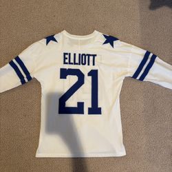Mens Small Dallas Cowboys Ezikiel Elliott Longleeve Throwback Shirt