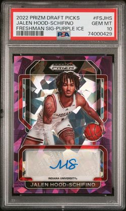 2022-23 PANINI PRIZM DRAFT PICKS FRESHMAN SIGNATURES | PURPLE ICE PRIZM [#69/99]JALEN HOOD-SCHIFINO FSJHS