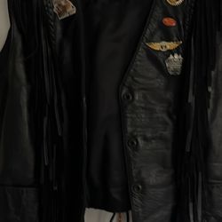 Leather Vest With Fringe