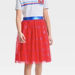 New Girls Disney Mickey Minnie Mouse Dress Tulle Skirt Minnie Ears So Cute 10/12 Large 