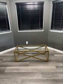 Glass Gold Coffee Table