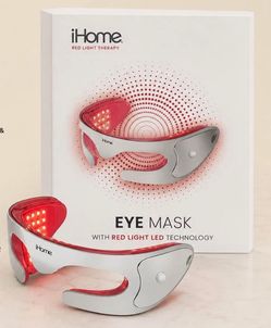 iHome Red Light Therapy Eye Mask LED Anti-Aging Rejuvenation Auto Shut-Off (NIB)