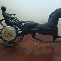 Iron clock in the shape of a horse brand spartus. Not Free