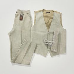 sage green 4-Piece Men's Suit Set M/L