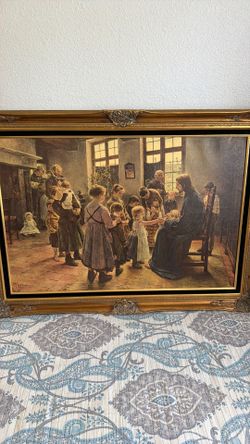 Large Framed Classical Art Print Gold Frame