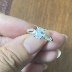 Real 925 Sterling Silver Silver Wedding Ring Size 6