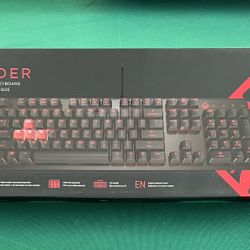 (NEW) OMEN Encoder Customizable Mechanical Gaming Keyboard with Cherry MX Red Keys, Full N-Key Rollover, LED Backlit, USB 