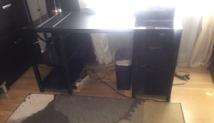 IKEA desk painted gloss black