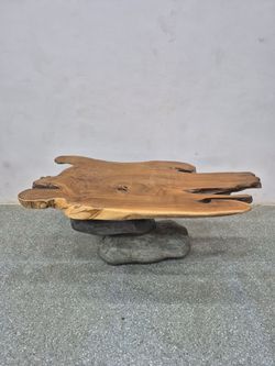 Live-Edge Teak Coffee Table (One-of-a-Kind)