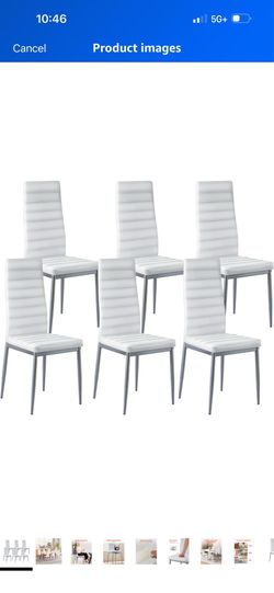 Set of  4 white chairs