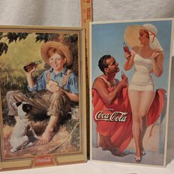Coca-Cola Metal Advertising Signs, VTG, Lot Of 2