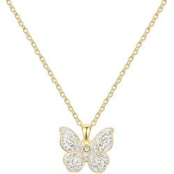 14k Gold Plated Crystal Collective Butterfly Pendant Necklace Valentines Day NWT  Enhance your look with the dazzling design of this crystal butterfly