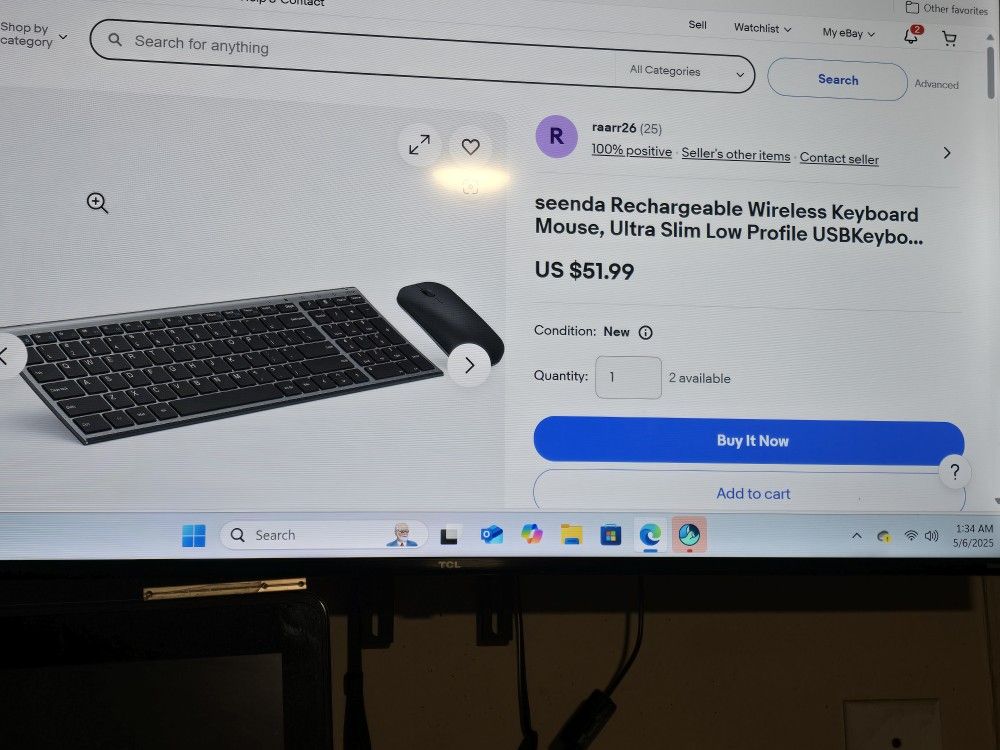 Seenda Wireless Keyboard Ultra Low Profile Gray & Black Bluetooth And USB Connectivity Rechargeable Ultra Thin # 339