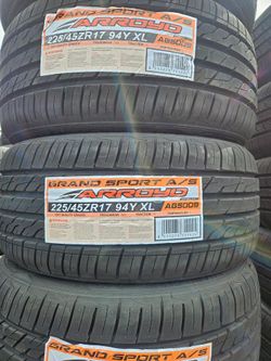 225-45-17 !!! ARROYO SPORT A/S !!! $300 LAS 4 LLANTAS MONTADAS Y BALANCEO INCLUIDO 👌
