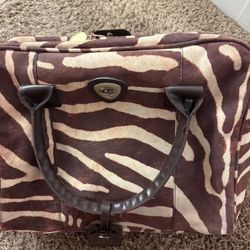 Leather Striped Duffle Bag 
