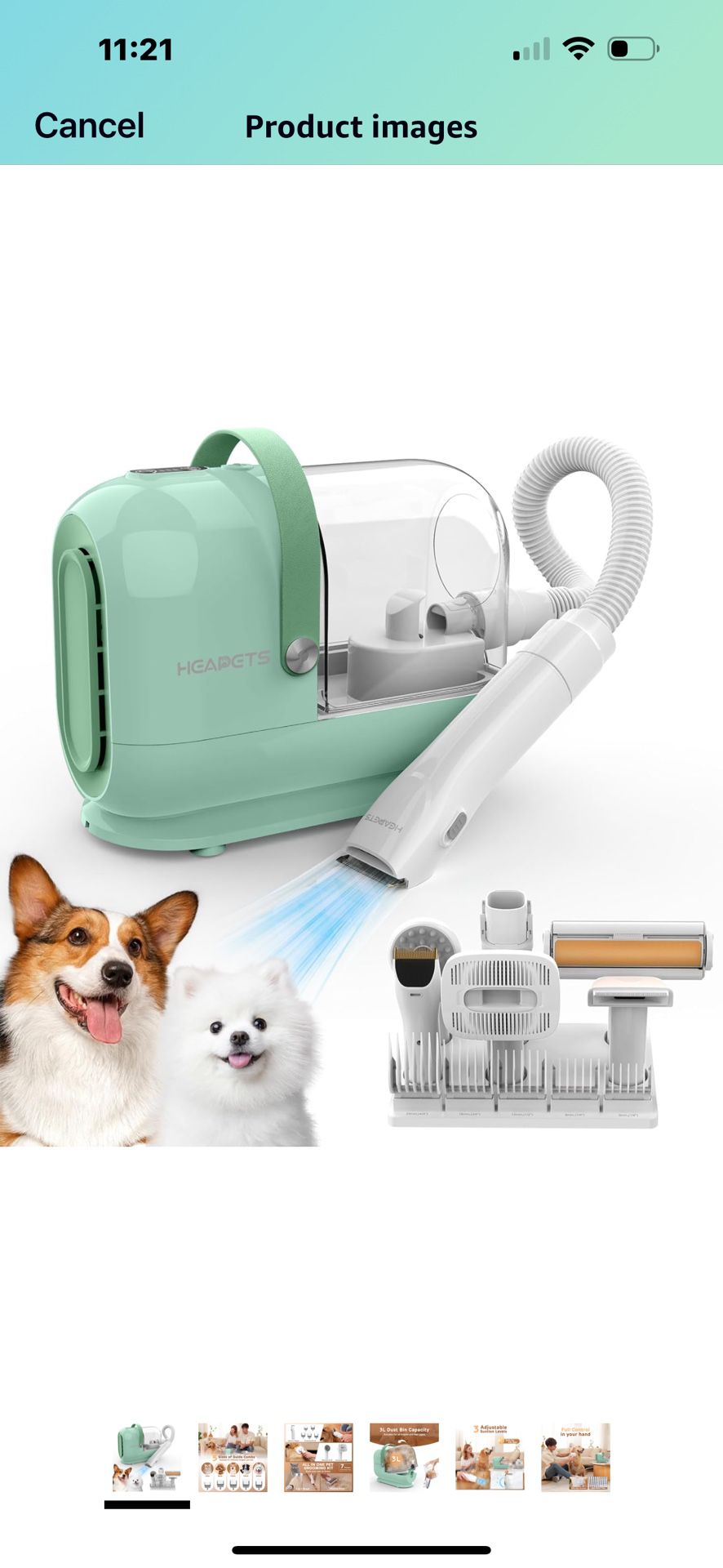 Dog grooming vacuum
