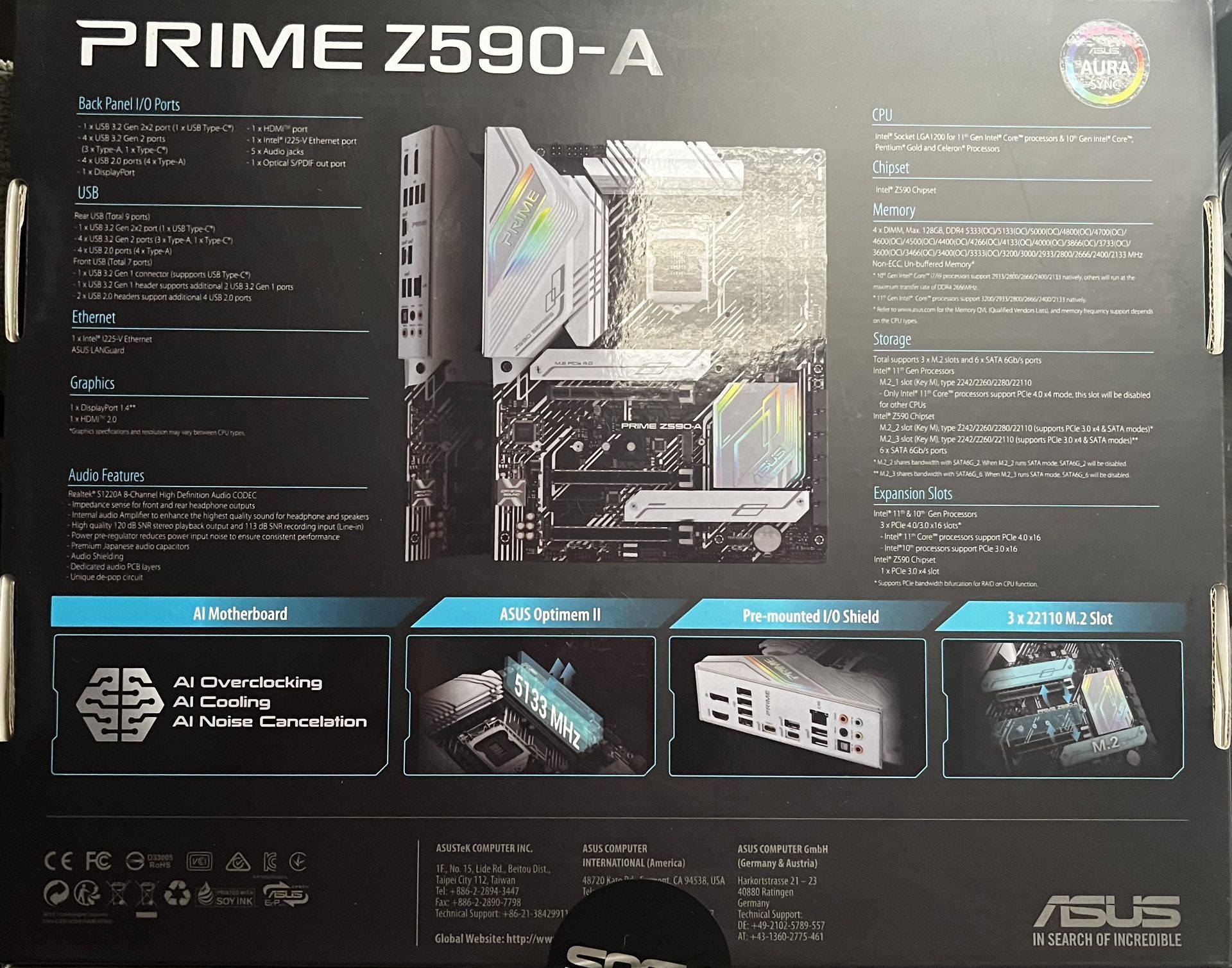 セール銀座 ASUS Prime Z590-A LGA 1200 (Intel11th/10th Gen) ATX ?????? (14+2  DrMOS