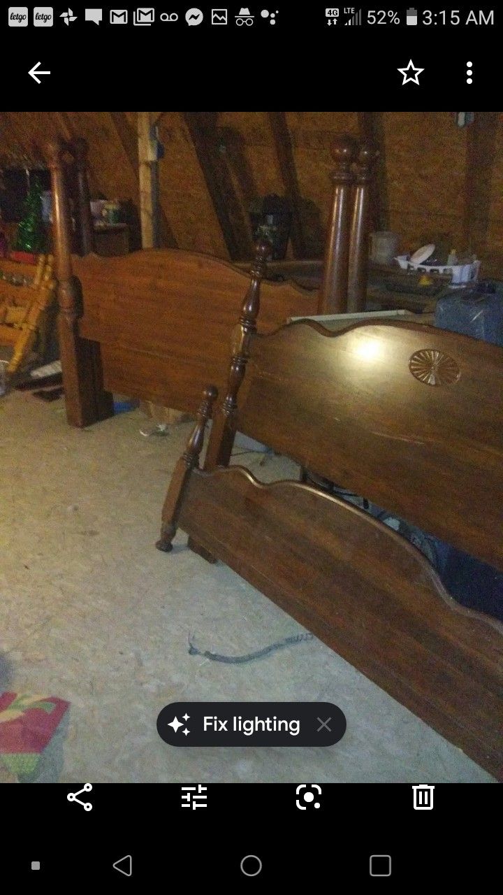 Antique queen size bed .