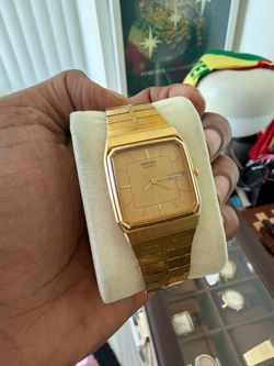 Seiko Quartz Gold-Tone Square Dress Watch 1983 RUNNING