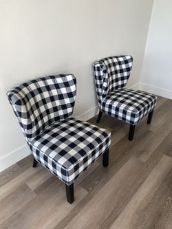 Pair of checkered chairs by nautical