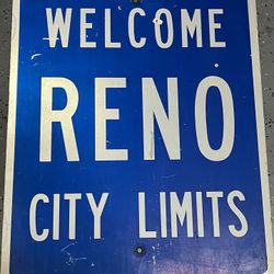 Welcome To Reno Street Sign Steel  