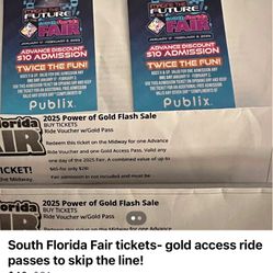 South Florida Fair- 1 Golden Ride Pass Left