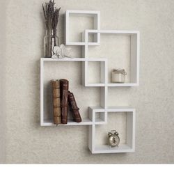 Cute White Cube Wall Shelves 
