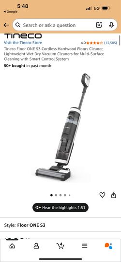Tineco wet and dry mop $90