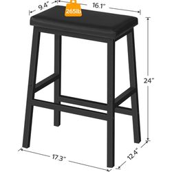 Set Of 4 Black Counter Height Stools