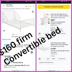 Convertible Bed Frame (crib Size)toddler&teen Twin Size 