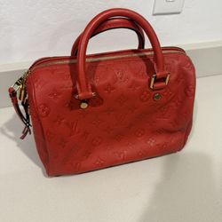 Louis Vuitton Speedy Bandouliere Bag Monogram Empreinte Leather 25