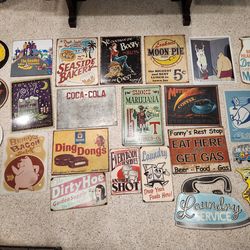 80+ vintage metal / tin signs