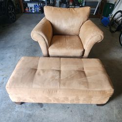 Microsuede Chair And Ottoman 