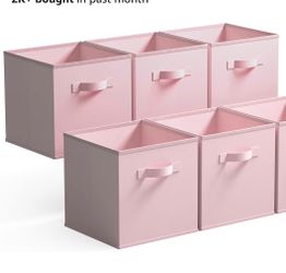 4 pink bins