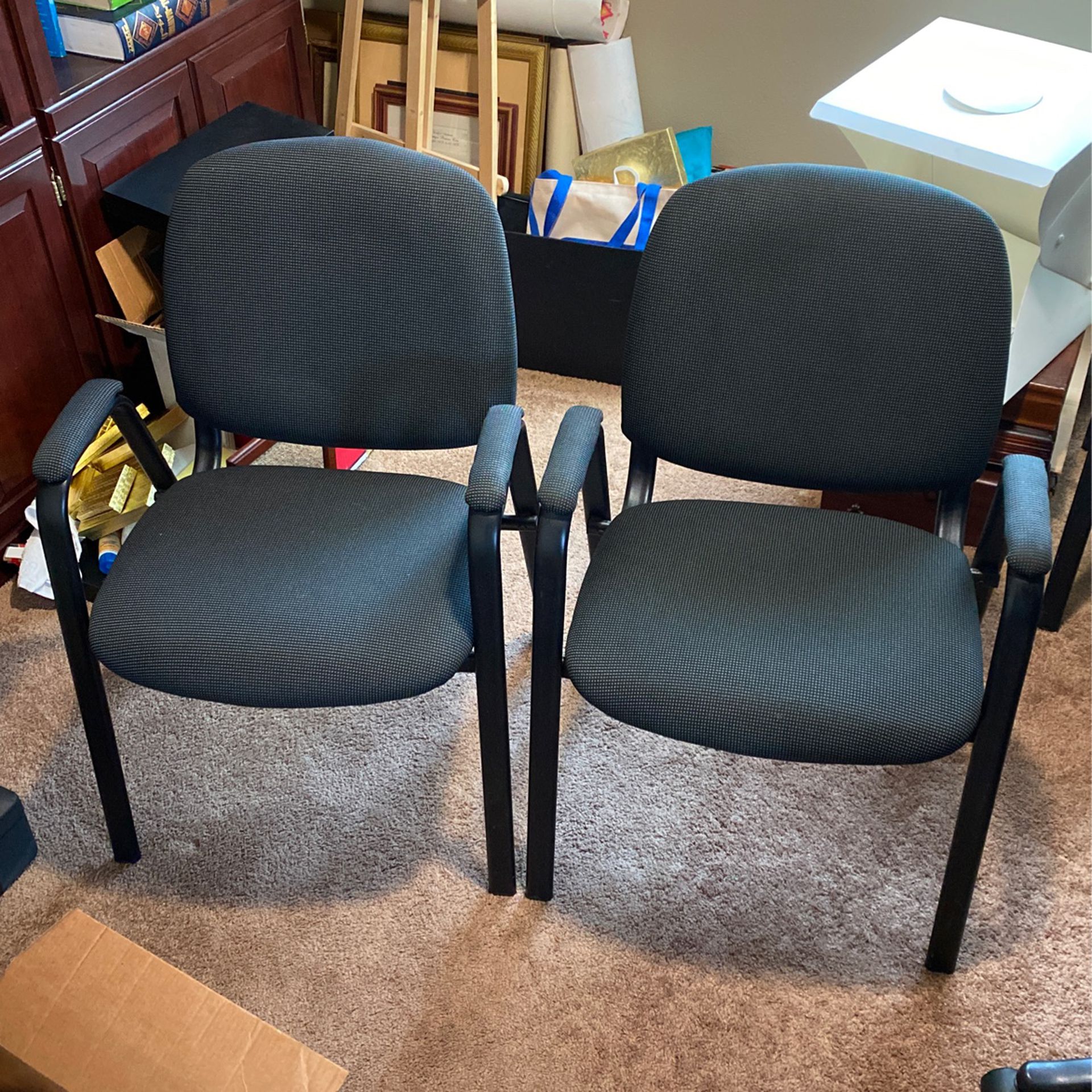 Two Gray Office Chairs - Good Condition