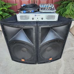 Cerwin Vega INT 152 Passive Speakers with Peavey PV6 Mixer And Crown X1000 Amplifier