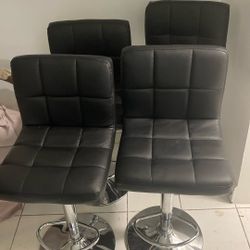 Black Leather Stools