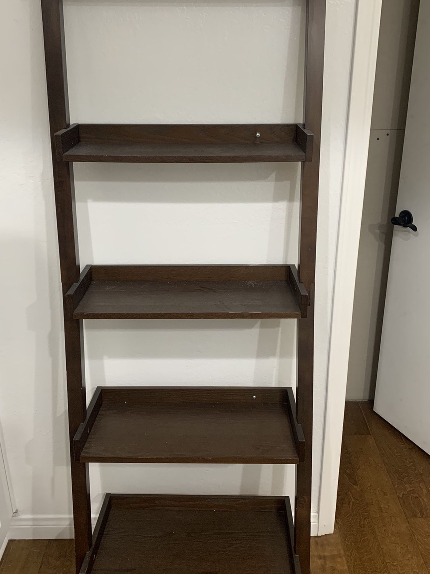 Standing Wood 5 Shelf Decorative Ladder - Dark Walnut - Living Room/bedroom/kitchen/office - $50