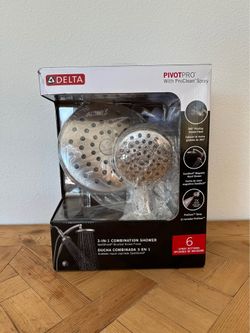 Delta PivotPro ProClean 3-in-1 6-Spray Wall Mount Dual Fixed and Handheld Shower Head 1.75 GPM