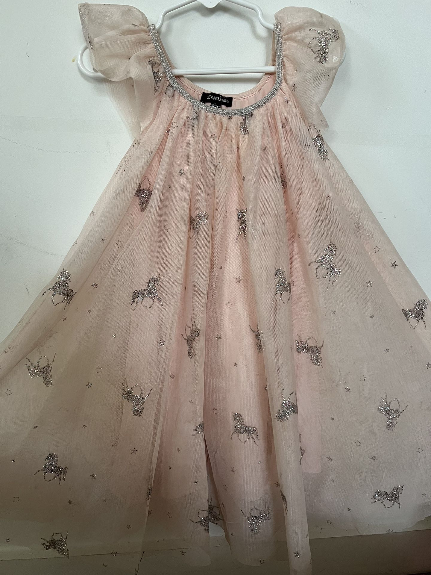 Glittery Unicorn Dress For Little Girls