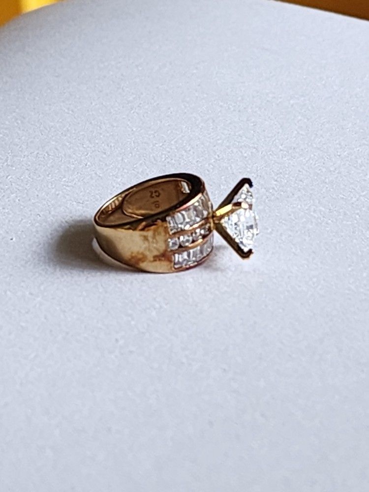 Large Cz .925 Silver Ring