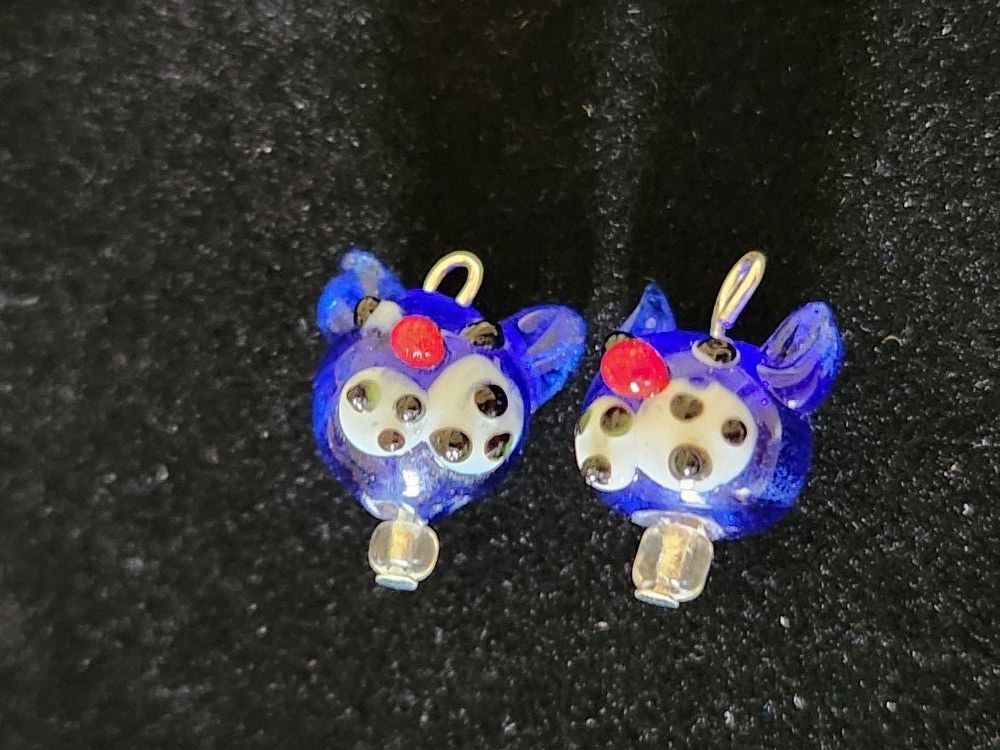 Cat Charms Lampworked Glass