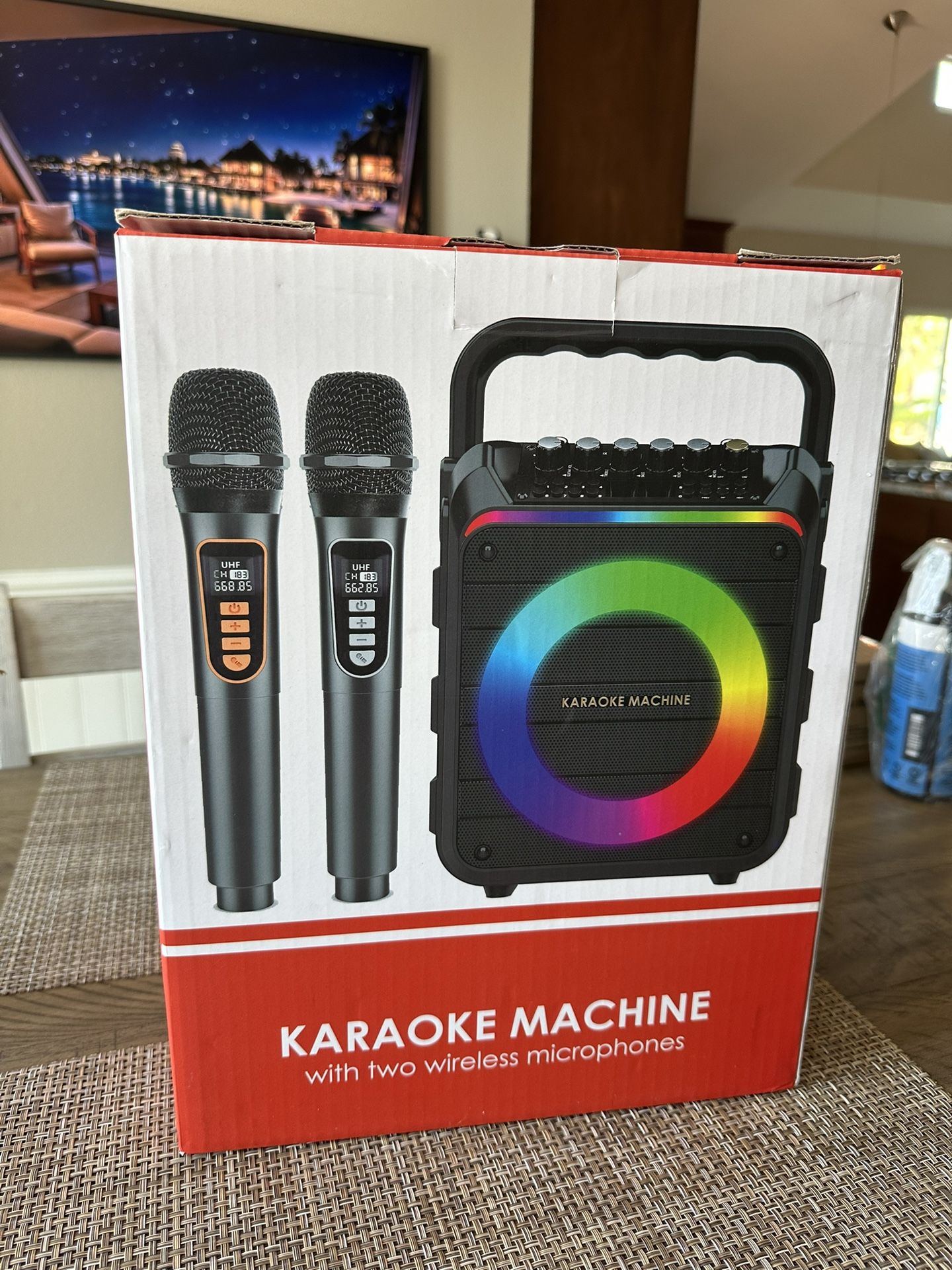 Karaoke/ Speaker Machine with 2 Wireless Microphones,