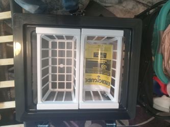 Black mini deep freezer stand up chest.