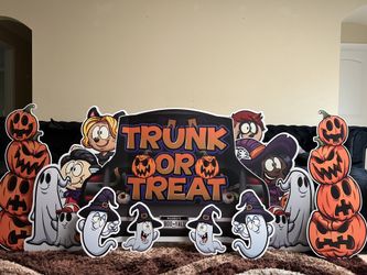 Trunk or Treat Oversized Halloween EZ Yard Card Decoration - 7 pc Set